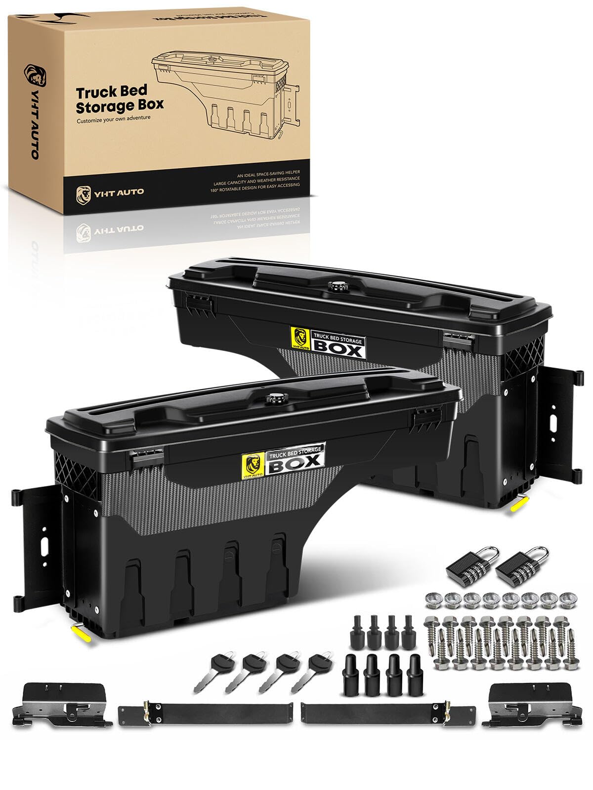 Amazon.com: YHTAUTO Set of 2 Truck Bed Storage Tool box Lockable